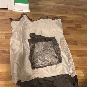 Beige and Brown Laundry Bag